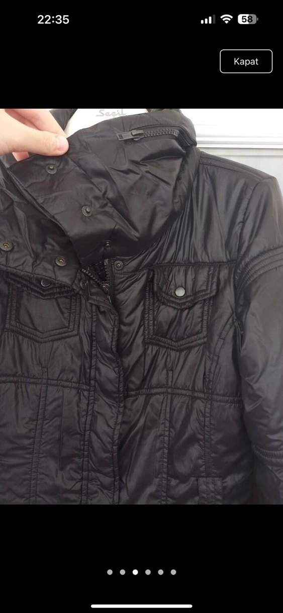 Kemerli Siyah Uzun Kadın Kışlık Mont - Görsel 3