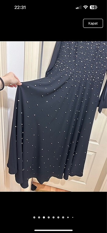 xl Beden siyah Renk Taşlı abiye elbise