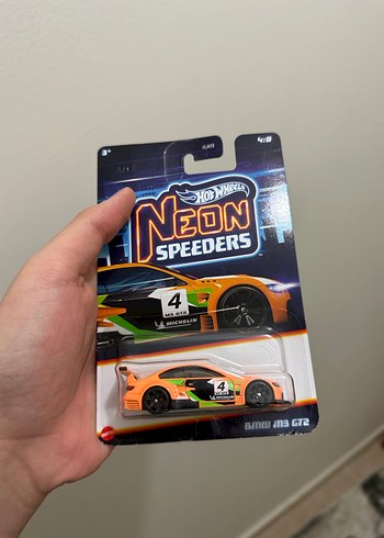 Turuncu Hot Wheels Neon Speeders Oyuncak Araba Uzun kart bmw m3 - Görsel 2