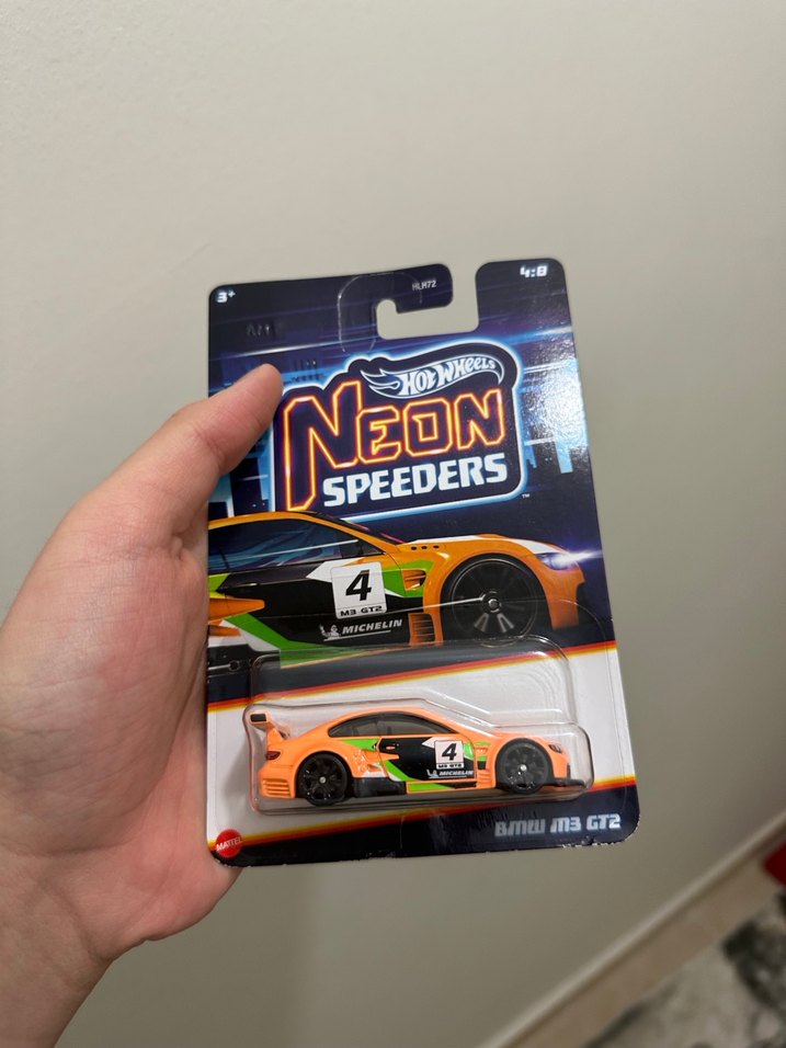 Turuncu Hot Wheels Neon Speeders Oyuncak Araba Uzun kart bmw m3 - Görsel 2