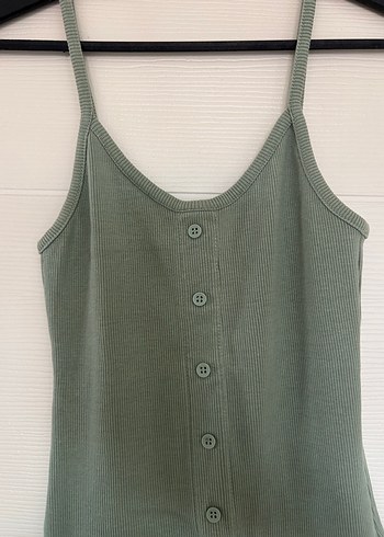 pull and bear haki mini askılı elbise