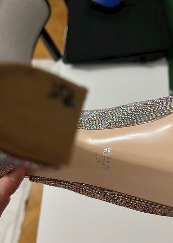 Kadın Altın Renk Parlak Platform Topuklu Abiye Ayakkabı - Görsel 4