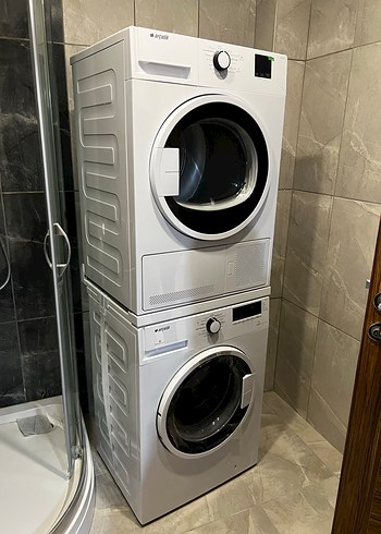 Beyaz Kurutma ve Çamaşır Makinesi Seti