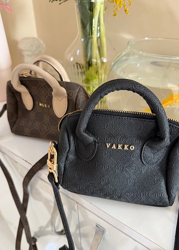 Vakko Kahverengi Desenli Deri Kadın Çanta - Görsel 2