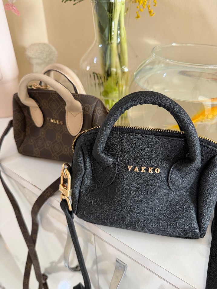Vakko Kahverengi Desenli Deri Kadın Çanta - Görsel 2