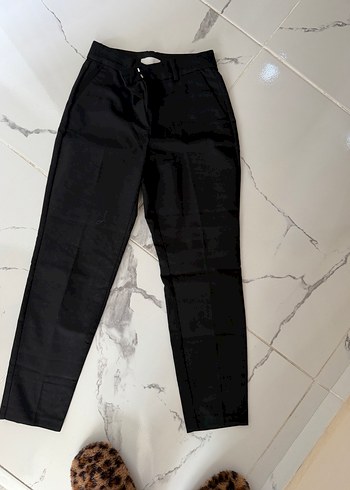 Siyah Midi Kadın Kumaş Pantolon - Görsel 5