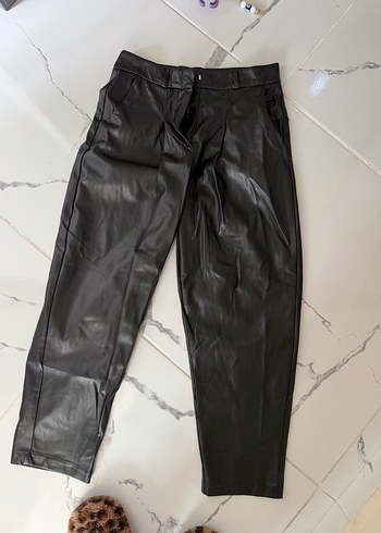 Siyah Midi Kadın Kumaş Pantolon - Görsel 9