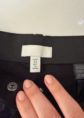 Siyah Midi Kadın Kumaş Pantolon - Görsel 6