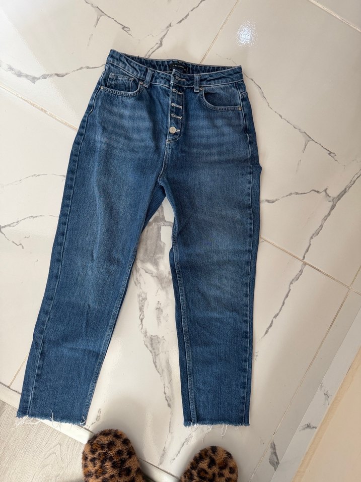 Siyah Midi Kadın Kumaş Pantolon - Görsel 4