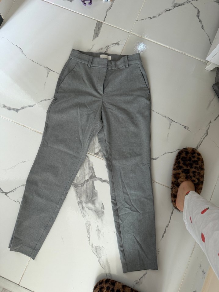 Siyah Midi Kadın Kumaş Pantolon - Görsel 3