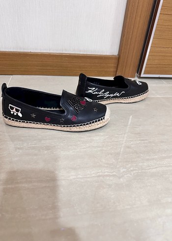 KARL LAGERFELD Siyah Nakışlı Platformlu Kadın Espadril - Görsel 2
