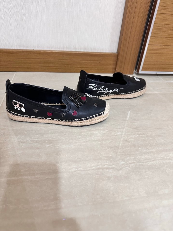 KARL LAGERFELD Siyah Nakışlı Platformlu Kadın Espadril - Görsel 2