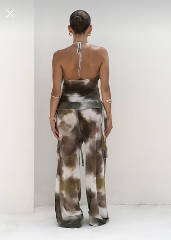 Diğer Bohemai Yeşil Crop Pantolon Takım