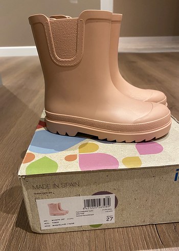 Pembe Pastel Kız Çocuk Lastik Bot