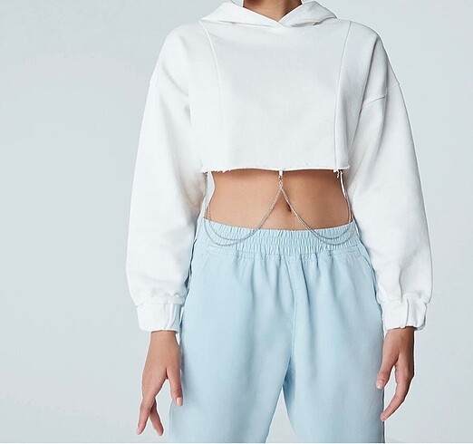 Crop zincirli sweat