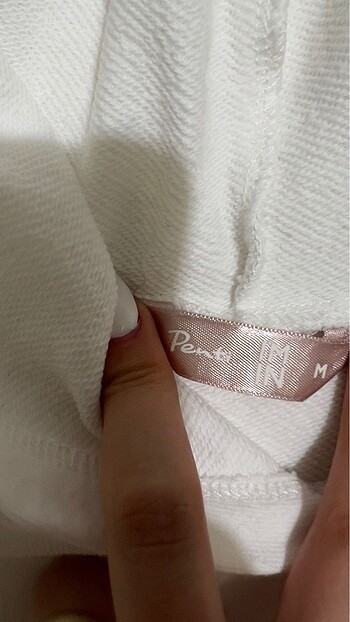 m Beden beyaz Renk Crop zincirli sweat