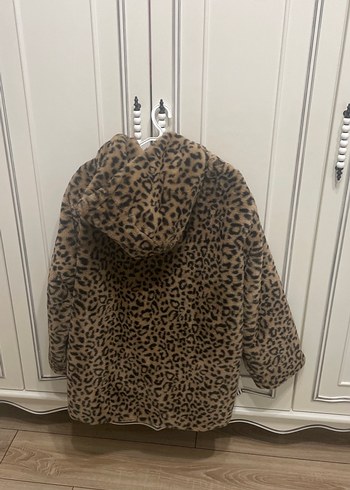 Leopar Desenli genç Suni Kürk Ceket - Görsel 3
