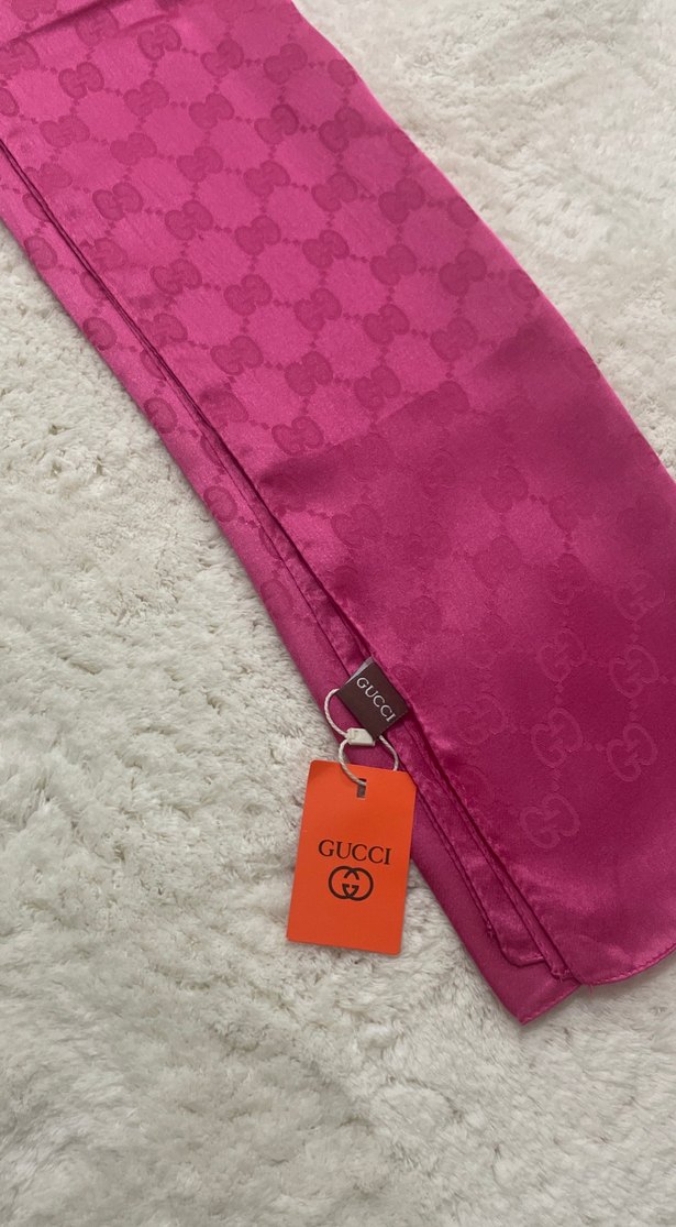 Pembe Saten Kadın Şal - Görsel 2