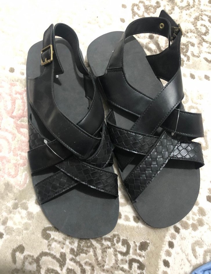 Siyah erkek  sandalet - Görsel 3