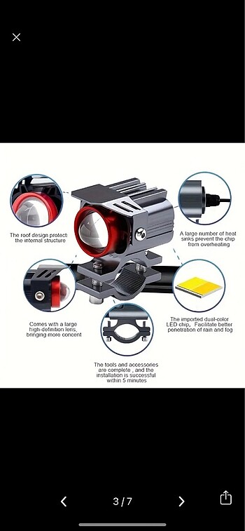 Beden Motosiklet için led ışık