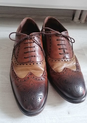 Düğmeli Koyu Kahverengi Deri Klasik Erkek Ayakkabı - Görsel 2
