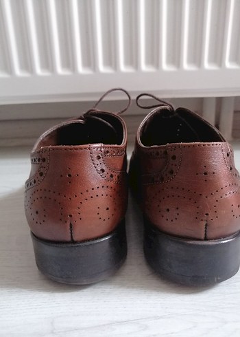 Düğmeli Koyu Kahverengi Deri Klasik Erkek Ayakkabı - Görsel 4