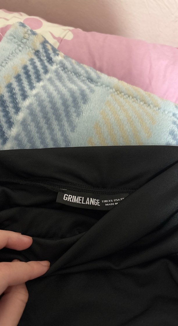 Drapeli Siyah Straplez Mini Elbise - Görsel 5