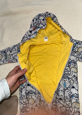 Kapüşonlu Bebek Erkek Polar Tulum - Görsel 4