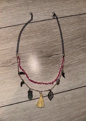 Püskül Detaylı Bohem Zincir Kolye - Görsel 2