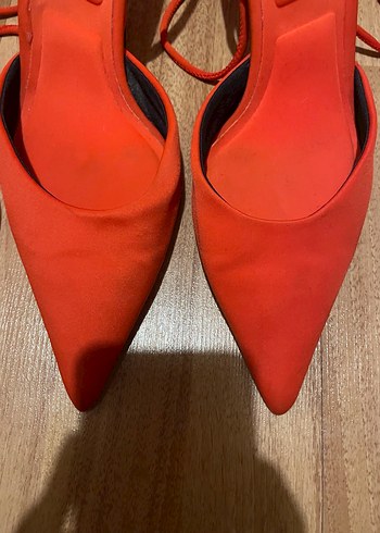 Zara narçiçeği Süet Stiletto Bağcıklı Kadın Ayakkabı