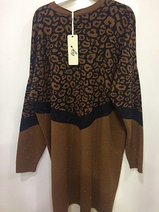Tığ Triko Leopar desenli triko tunik
