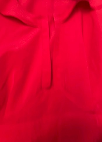 Fırfırlı Kırmızı Midi Abiye Elbise - Görsel 5