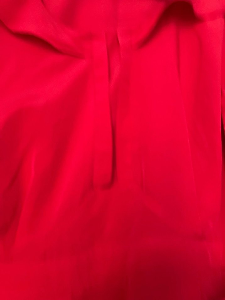 Fırfırlı Kırmızı Midi Abiye Elbise - Görsel 5