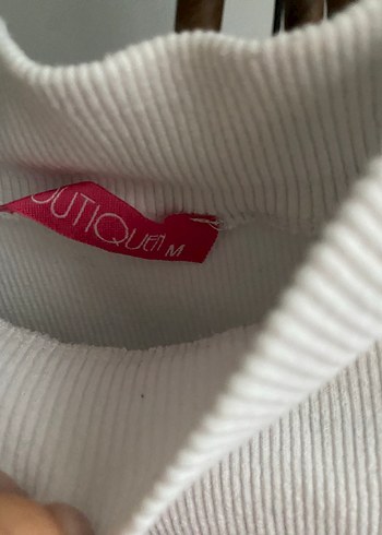 Beyaz Kısa Kollu Triko Kadın bluz - Görsel 5