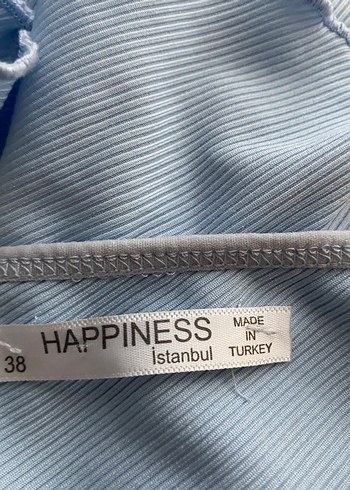 Mavi V Yaka Fırfırlı Kolsuz  Bluz - Görsel 5