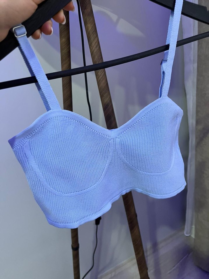 Pastel Mavi Mini Spor Sütyeni - Görsel 5