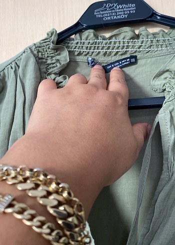 Kadın Haki Keten Salaş Gömlek - Görsel 3