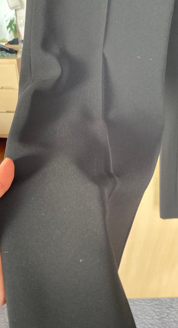 Lacivert Pilili Kadın Kumaş Pantolon - Görsel 2