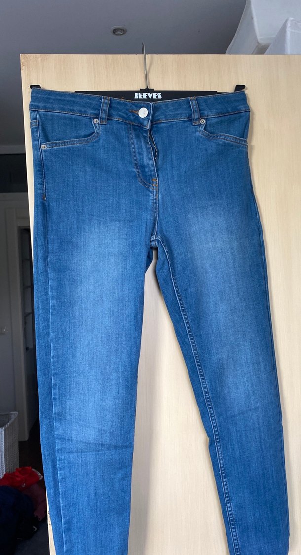 Parlak Mavi Kadın Midi Jean Pantolon - Görsel 2