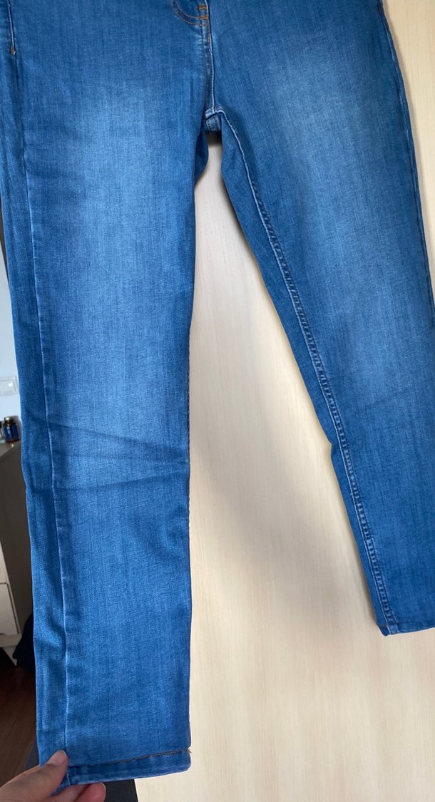 Parlak Mavi Kadın Midi Jean Pantolon - Görsel 3