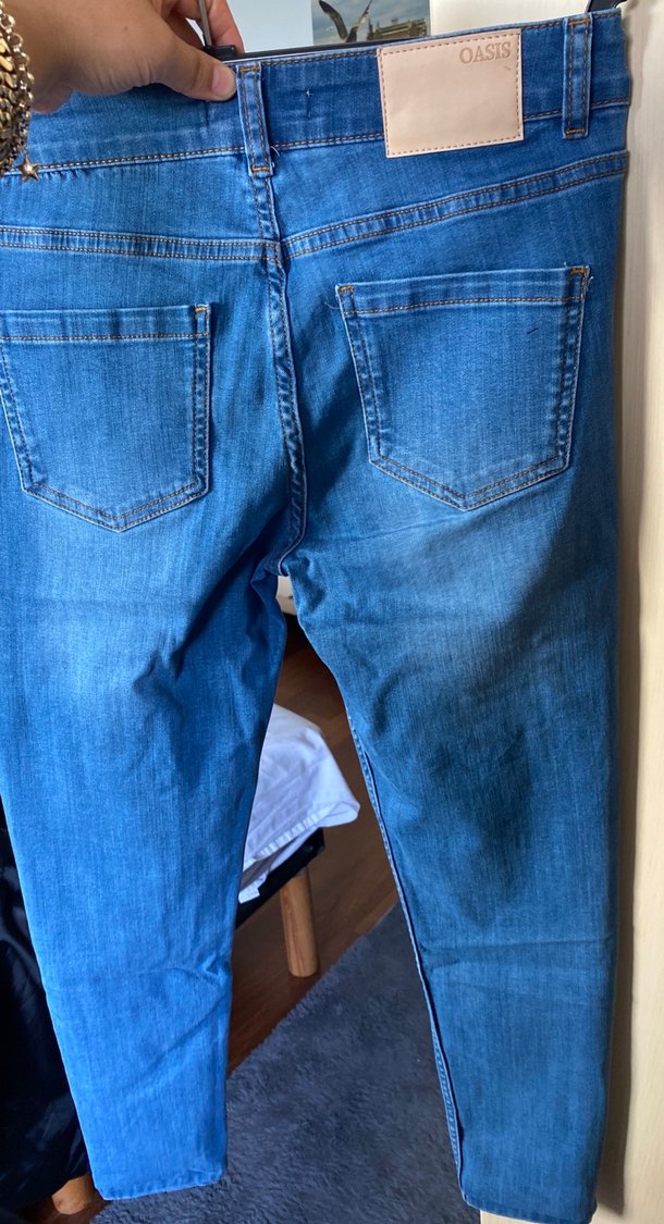 Parlak Mavi Kadın Midi Jean Pantolon - Görsel 4