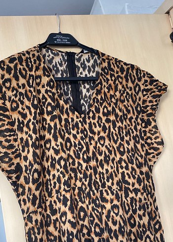 Leopar Desenli Uzun Hamile Tulum - Görsel 3