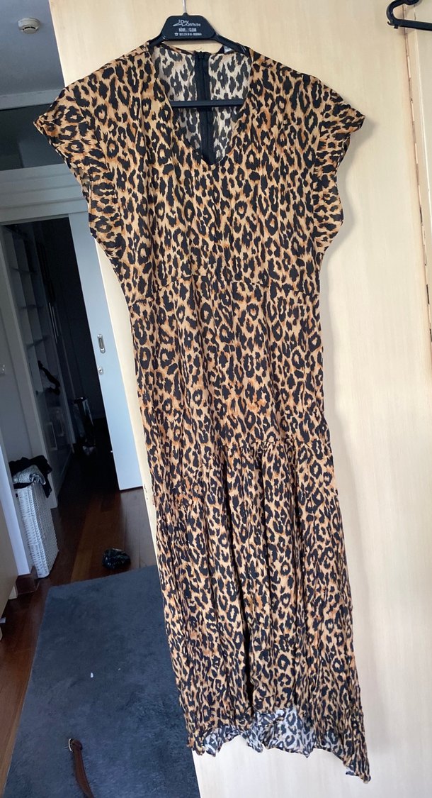 Leopar Desenli Uzun Hamile Tulum - Görsel 2