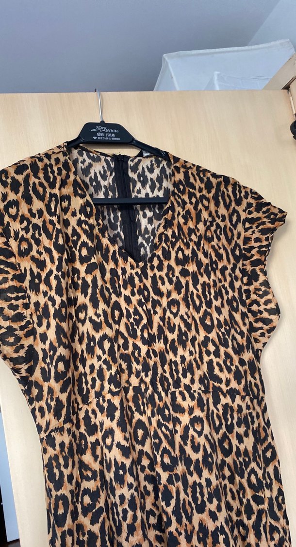 Leopar Desenli Uzun Hamile Tulum - Görsel 3