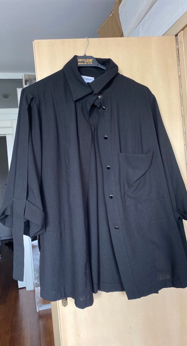 Siyah Düğmeli Kadın Keten Gömlek - Görsel 4