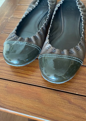 Kahverengi Deri Kadın Dolgu Topuklu Babet - Görsel 4