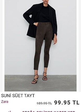 Zara suni süet tayt pantolon