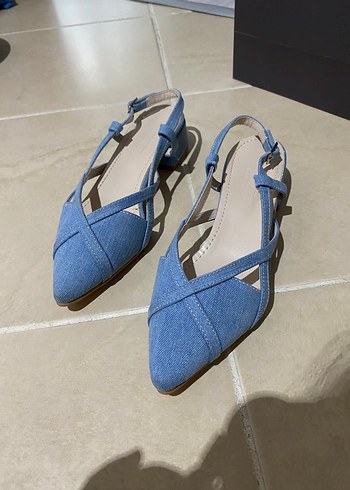 diğer Beden Mavi Denim Kadın Topuklu Sandalet