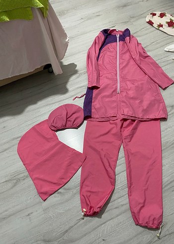 Pembe Midi Boy Kadın Yağmurluk Takımı