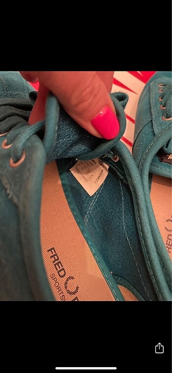 37 Beden yeşil Renk Fred Perry süet ayakkabı, petrol yeşili